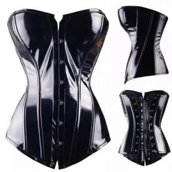 RAVELAND SHINNY BLACK CORSET