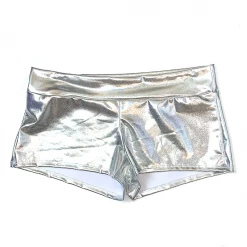 RAVELAND RL METALLIC BOOTY SHORTS- SILVER
