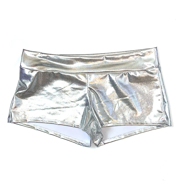 RAVELAND RL METALLIC BOOTY SHORTS- SILVER 3 RAVELAND RL METALLIC BOOTY SHORTS- SILVER
