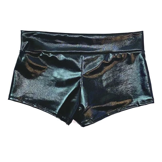 RAVELAND WOMEN RL METALLIC BOOTY SHORTS- BLACK 4 RAVELAND WOMEN RL METALLIC BOOTY SHORTS- BLACK
