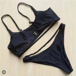 RAVELAND WOMEN BLACKED OUT SWIMSUITS 2PC SET