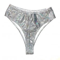 RAVELAND RETRO GLITTER HIGH WAISTED BRAZILIAN BOTTOMS WOMEN