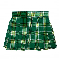 DAISY CORSET PLAID MINI SKIRT/ GREEN