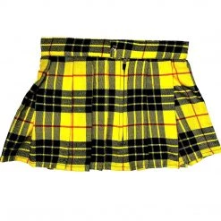 DAISY CORSET WOMEN PLAID MINI SKIRT/ YELLOW