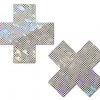 PASTEASE ALIENS COLLECTION Plus X: Shattered Glass Disco Ball Glitter Cross Nipple Pasties 2 PASTEASE ALIENS COLLECTION Plus X: Shattered Glass Disco Ball Glitter Cross Nipple Pasties
