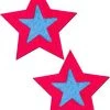 PASTEASE ACCESSORIES Hot Pink Stars With Turquoise Centers Nipple Pasties