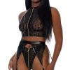 FORPLAY I Heart You Lingerie Set Black