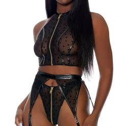 FORPLAY I Heart You Lingerie Set Black