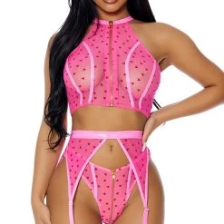 FORPLAY I Heart You Lingerie Set PINK