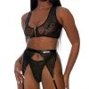 FORPLAY Heart To Catch Lingerie Set Black
