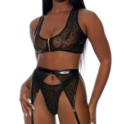 FORPLAY Heart To Catch Lingerie Set Black