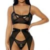 FORPLAY Kiss Of Gold Lingerie Set Black 1 FORPLAY Kiss Of Gold Lingerie Set Black