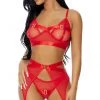 FORPLAY Kiss Of Gold Lingerie Set Red
