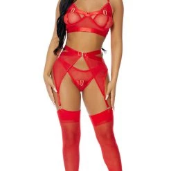 FORPLAY Kiss Of Gold Lingerie Set Red 9 FORPLAY Kiss Of Gold Lingerie Set Red
