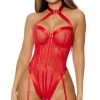 FORPLAY LINGERIE Gold Status Teddy RED