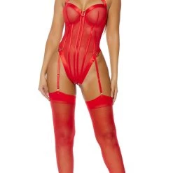 FORPLAY LINGERIE Gold Status Teddy RED