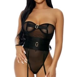 FORPLAY LINGERIE Gold Rush Teddy Black