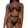 FORPLAY Take To Heart Lingerie Set BLACK