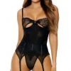 FORPLAY LINGERIE Peek Show Teddy Set Black