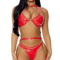 FORPLAY Link To Me Lingerie Set RED