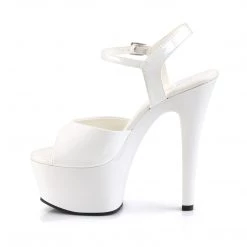 PLEASER SHOES ASPIRED STRAPPED HEELS/ WHITE