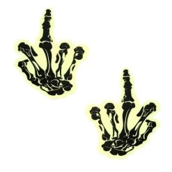 NEVANUDE Fuck You Glow In The Dark Skeleton Hand Nipple Cover Pasties