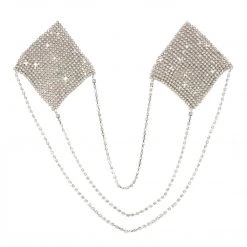 Neva Nude Chain Reaction Silver Metal Mesh Jewel Reusable Nipple Cover Pasties ACCESSORIES