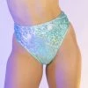 RAVELAND RETRO GLITTER-MINT HIGH-WAIST BOTTOMS