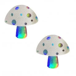NevaNude Alice Down The Rabbit Holographic White Glitter Shroom Pasties ✨MISCHIEVOUS & MAGICAL COLLECTION