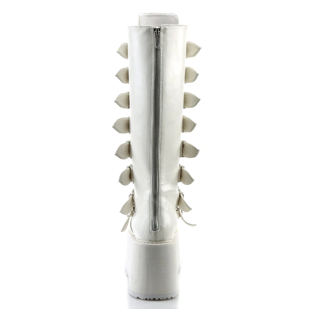 PLEASER WHITE SKULL CRUSHER BOOTS 6 PLEASER WHITE SKULL CRUSHER BOOTS