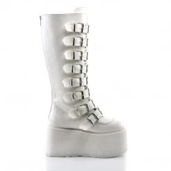 PLEASER WHITE SKULL CRUSHER BOOTS 9 PLEASER WHITE SKULL CRUSHER BOOTS