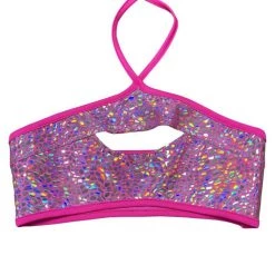 RAVELAND DASH OF SPARKLE KEYHOLE TOP PINK