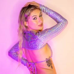 RAVELAND DASH OF SPARKLE SHRUG TOP WITH BUCKLE