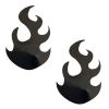 NevaNude Edgy AF Dom Squad Black Wet Vinyl Flame Nipple Cover Pasties HEADBANGER COLLECTION