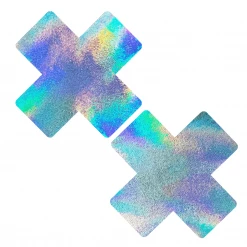 Neva Nude Nitro Gun Metal Grey Holographic X Factor Pasties ACCESSORIES