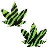 Neva Nude Rad Zeebs Mesh Neon Green Blacklight Dope AF Weed Leaf Nipple Cover Pasties