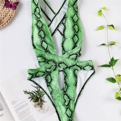 RAVELAND GREEN SNAKE SWIMSUIT