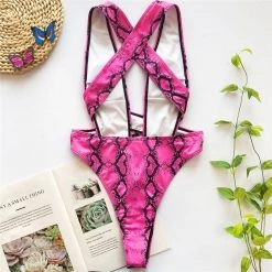 RAVELAND PINK SNAKE SWIMSUIT WOMEN