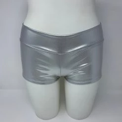 RAVELAND RL METALLIC BOOTY SHORTS- SILVER