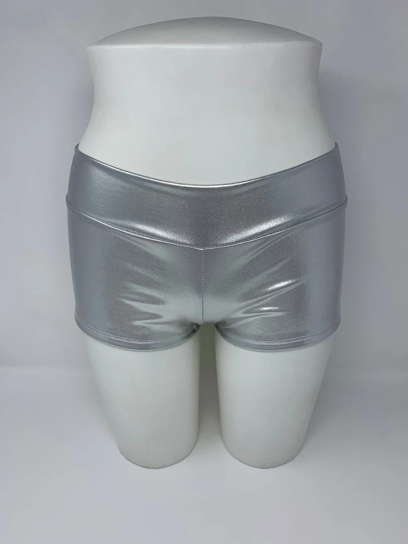 RAVELAND RL METALLIC BOOTY SHORTS- SILVER 4 RAVELAND RL METALLIC BOOTY SHORTS- SILVER