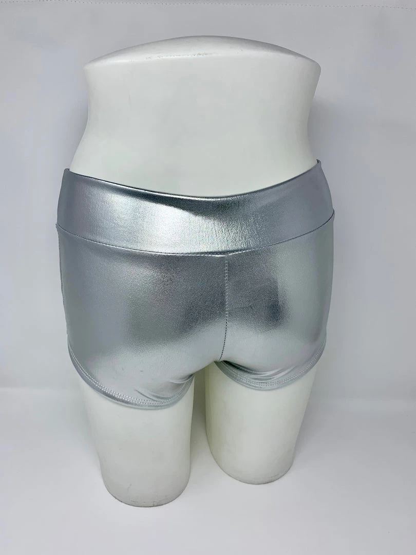 RAVELAND RL METALLIC BOOTY SHORTS- SILVER 5 RAVELAND RL METALLIC BOOTY SHORTS- SILVER