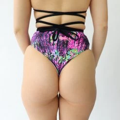RAVELAND LIQUID JUNGLE PURPLE BRAZILIAN HIGH WAISTED BOTTOMS