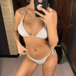 RAVELAND SPARKLE GRAY SWIMSUIT (2PC SET) WOMEN