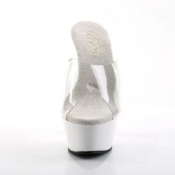 DISCONTINUED JUST KISS ME/ CLEAR & WHITE HEELS SHOES