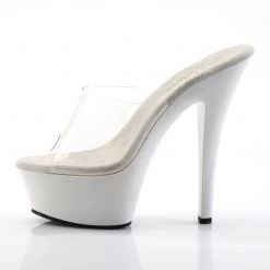 DISCONTINUED JUST KISS ME/ CLEAR & WHITE HEELS SHOES