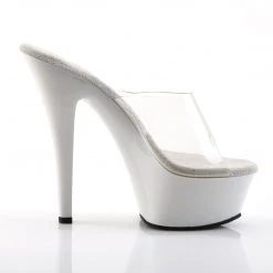 DISCONTINUED JUST KISS ME/ CLEAR & WHITE HEELS SHOES