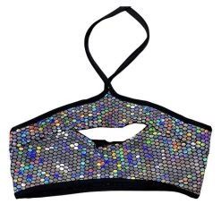 RAVELAND LIQUID MIRROR BLACK KEYHOLE TOP WOMEN