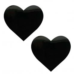 NevaNude Dom Squad Black Wet Vinyl Heart Nipple Cover Pasties HEADBANGER COLLECTION