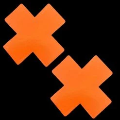 NevaNude HEADBANGER COLLECTION Orange Fruitella Neon Orange Wet Vinyl Blacklight X Pasties
