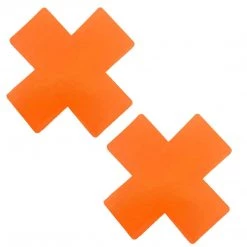 NevaNude HEADBANGER COLLECTION Orange Fruitella Neon Orange Wet Vinyl Blacklight X Pasties